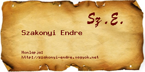 Szakonyi Endre névjegykártya
