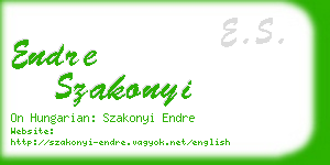endre szakonyi business card